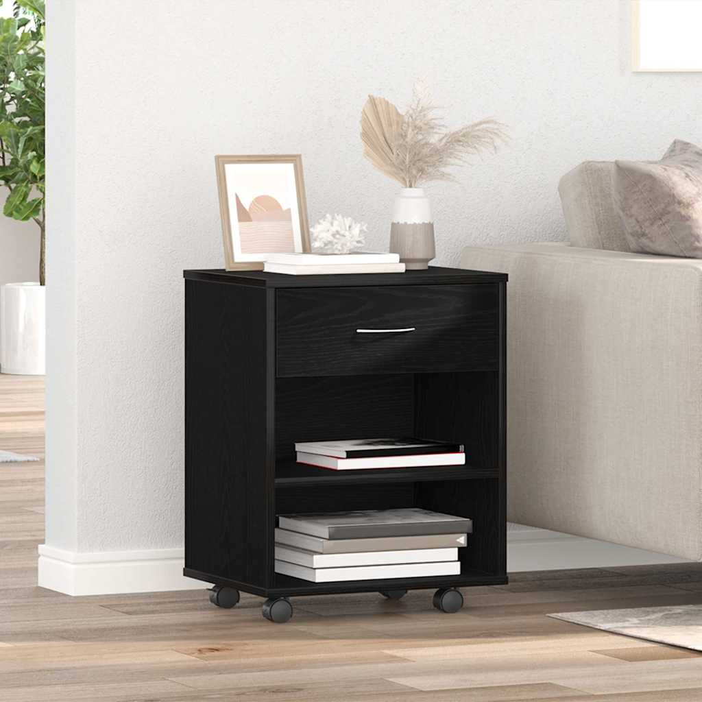 vidaXL Storage Cabinet 46 x 36 x 59 cm Engineered Wood Black Oak 1