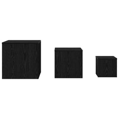vidaXL Nesting Table 3 pcs Black Oak 45 x 45 x 45 cm Engineered Wood 4