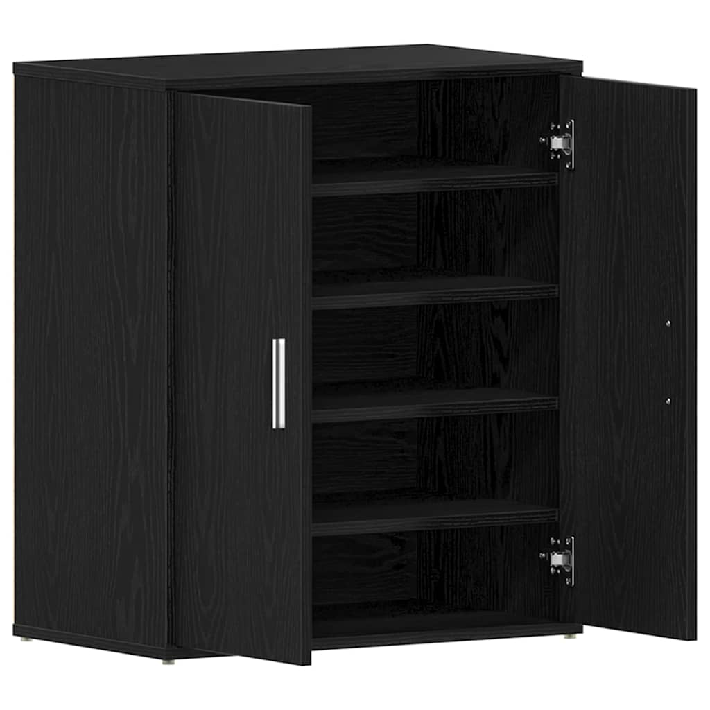 vidaXL Shoe Cabinet 60 x 35 x 70 cm Engineered Wood Black Oak 5