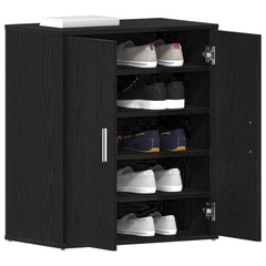 vidaXL Shoe Cabinet 60 x 35 x 70 cm Engineered Wood Black Oak 3