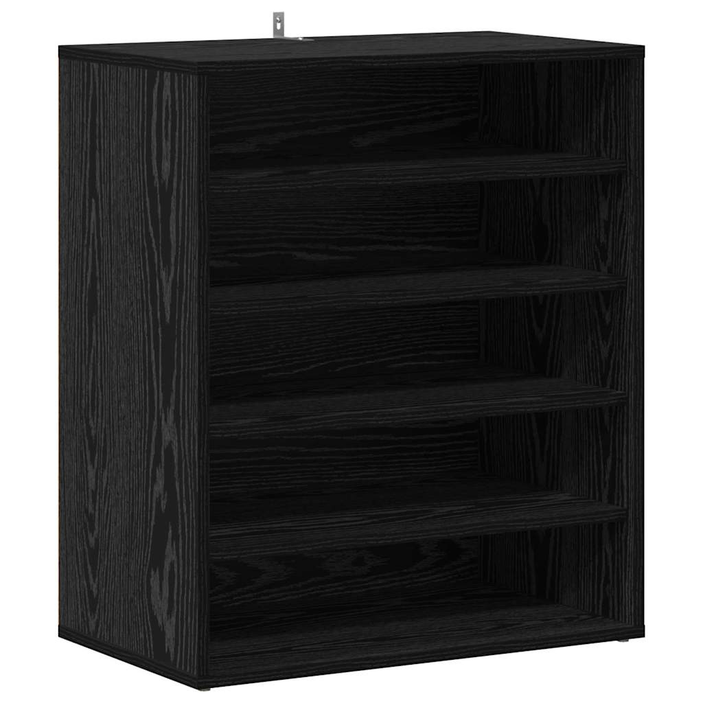 vidaXL Shoe Cabinet 60 x 35 x 70 cm Engineered Wood Black Oak 2
