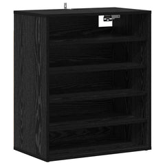 vidaXL Shoe Cabinet 60 x 35 x 70 cm Engineered Wood Black Oak 5