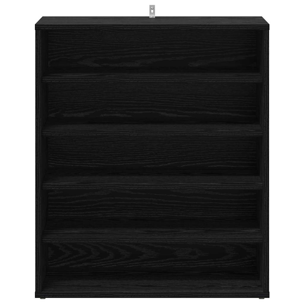 vidaXL Shoe Cabinet 60 x 35 x 70 cm Engineered Wood Black Oak 6