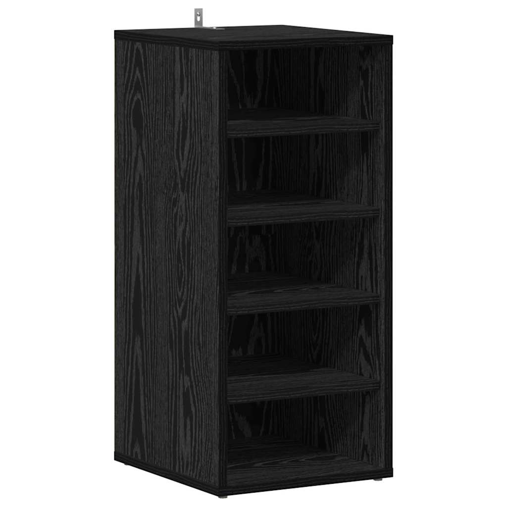vidaXL Shoe Cabinet 2 pcs 32 x 35 x 70 cm Engineered Wood Black Oak 4