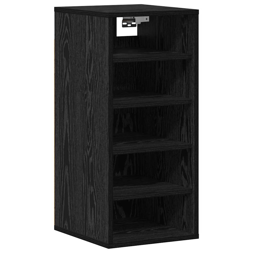 vidaXL Shoe Cabinet 2 pcs 32 x 35 x 70 cm Engineered Wood Black Oak 5