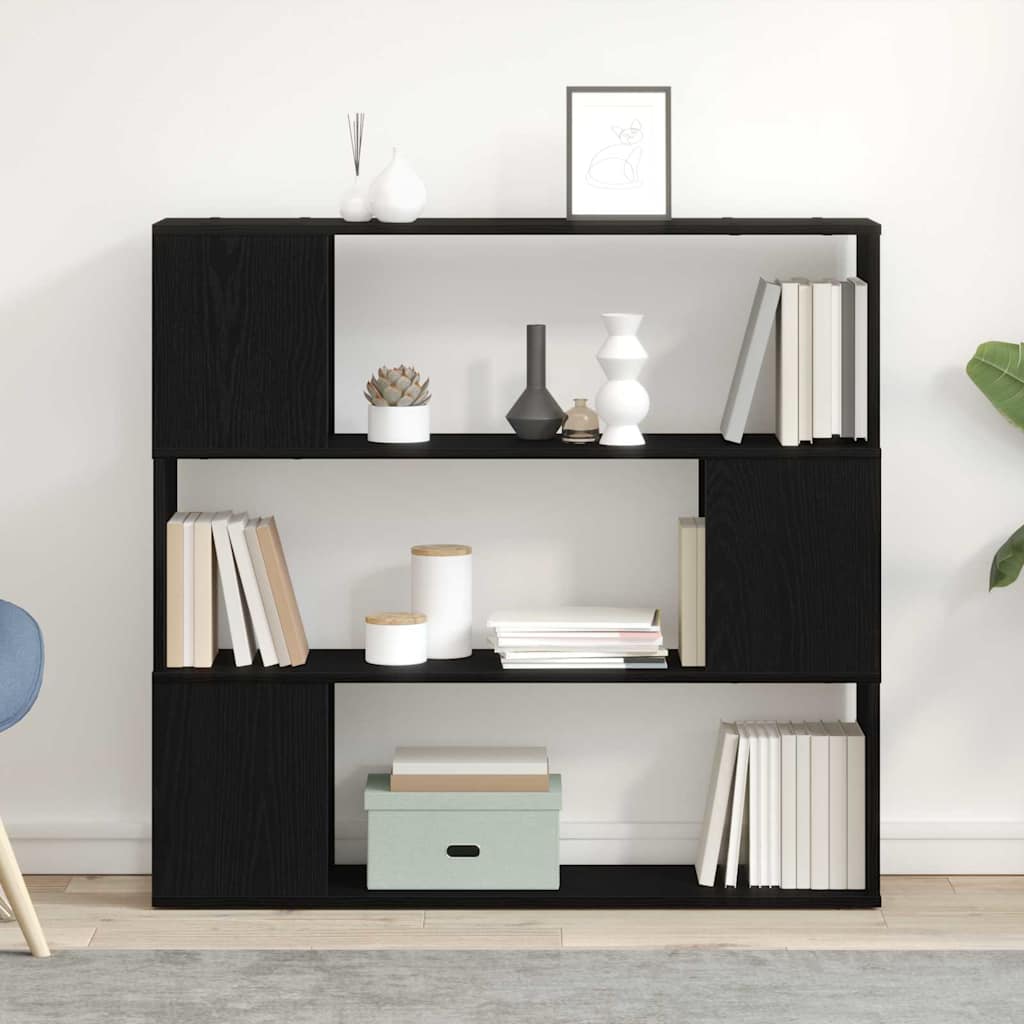 vidaXL TV Cabinet Set 100 x 24 x 94 cm Black Oak Engineered Wood 1