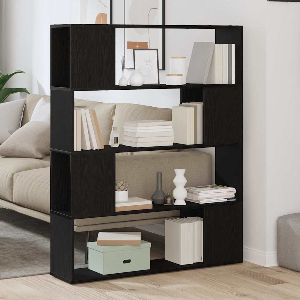 vidaXL TV Cabinet Set 100 x 24 x 124.5 cm Black Oak Engineered Wood 4