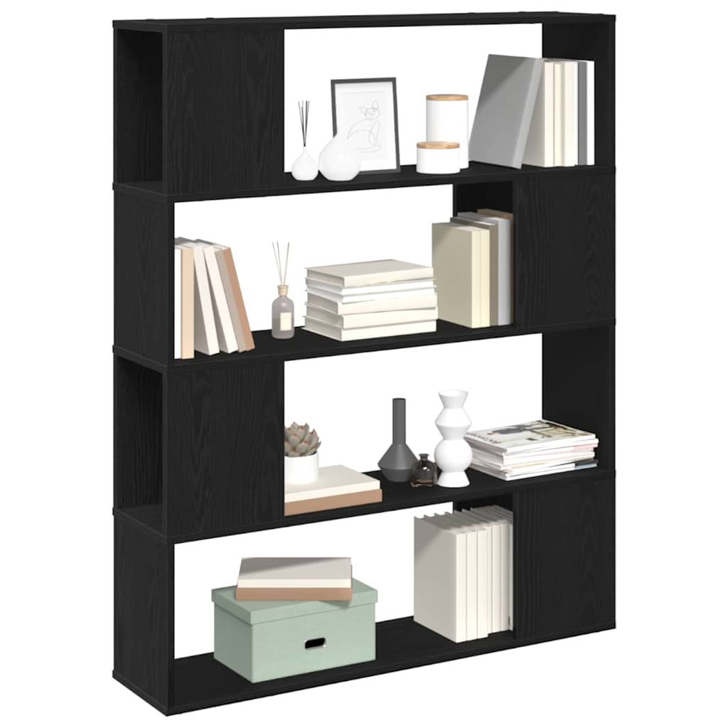 vidaXL TV Cabinet Set 100 x 24 x 124.5 cm Black Oak Engineered Wood 3