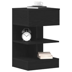 vidaXL Bedside Cabinet Black Oak 40 x 35 x 65 cm Engineered Wood 3