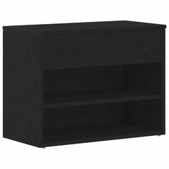 vidaXL Shoe Bench 60 x 30 x 45 cm Engineered Wood Black Oak 2
