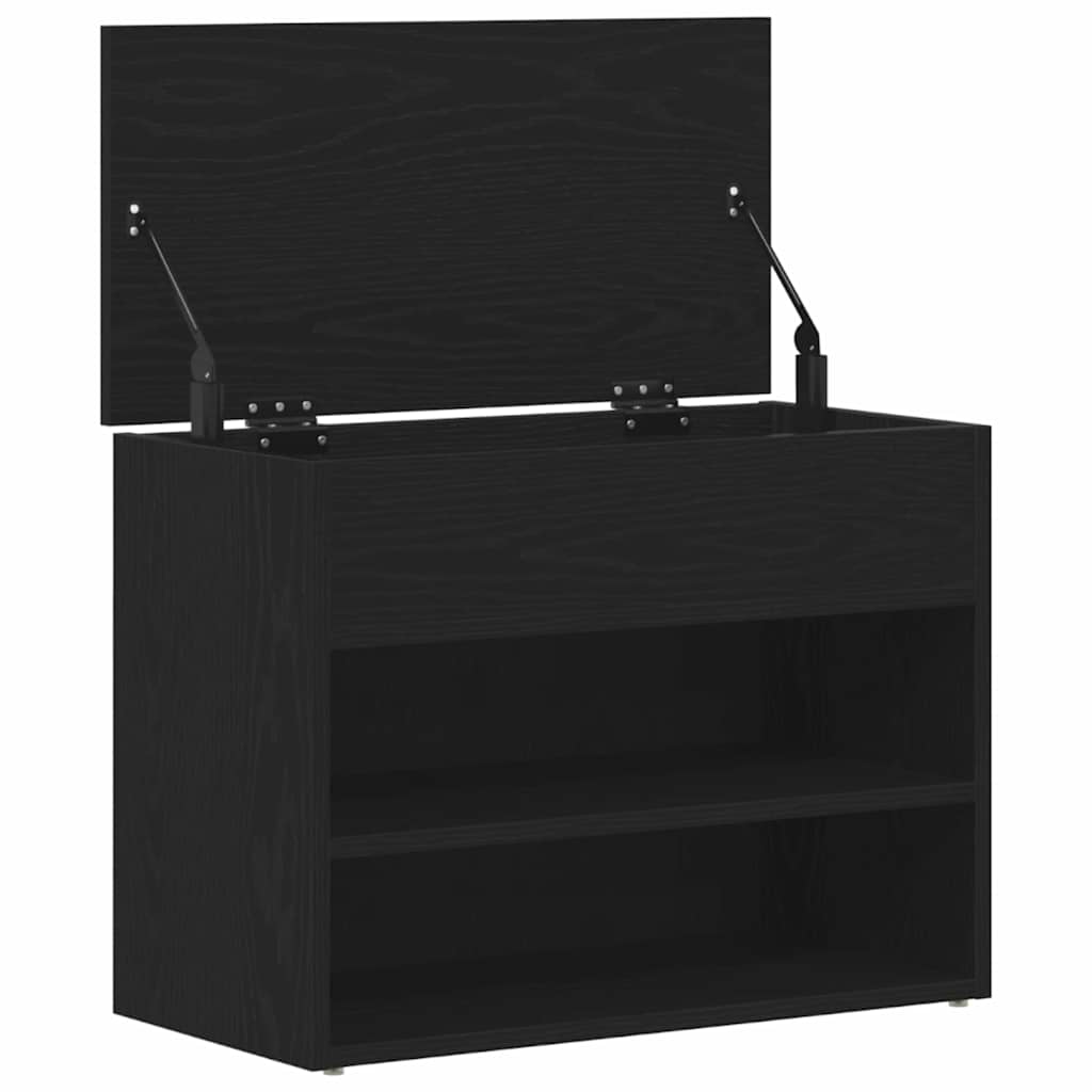 vidaXL Shoe Bench 60 x 30 x 45 cm Engineered Wood Black Oak 5