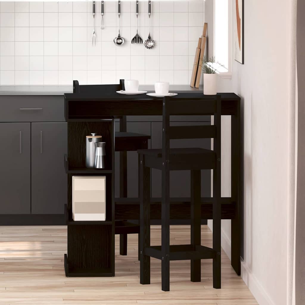 vidaXL Bar Table 100 x 48 x 101.5 cm Engineered Wood Black Oak 1