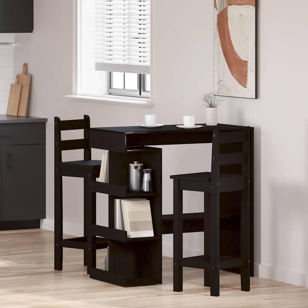 vidaXL Bar Table 100 x 48 x 101.5 cm Engineered Wood Black Oak 4