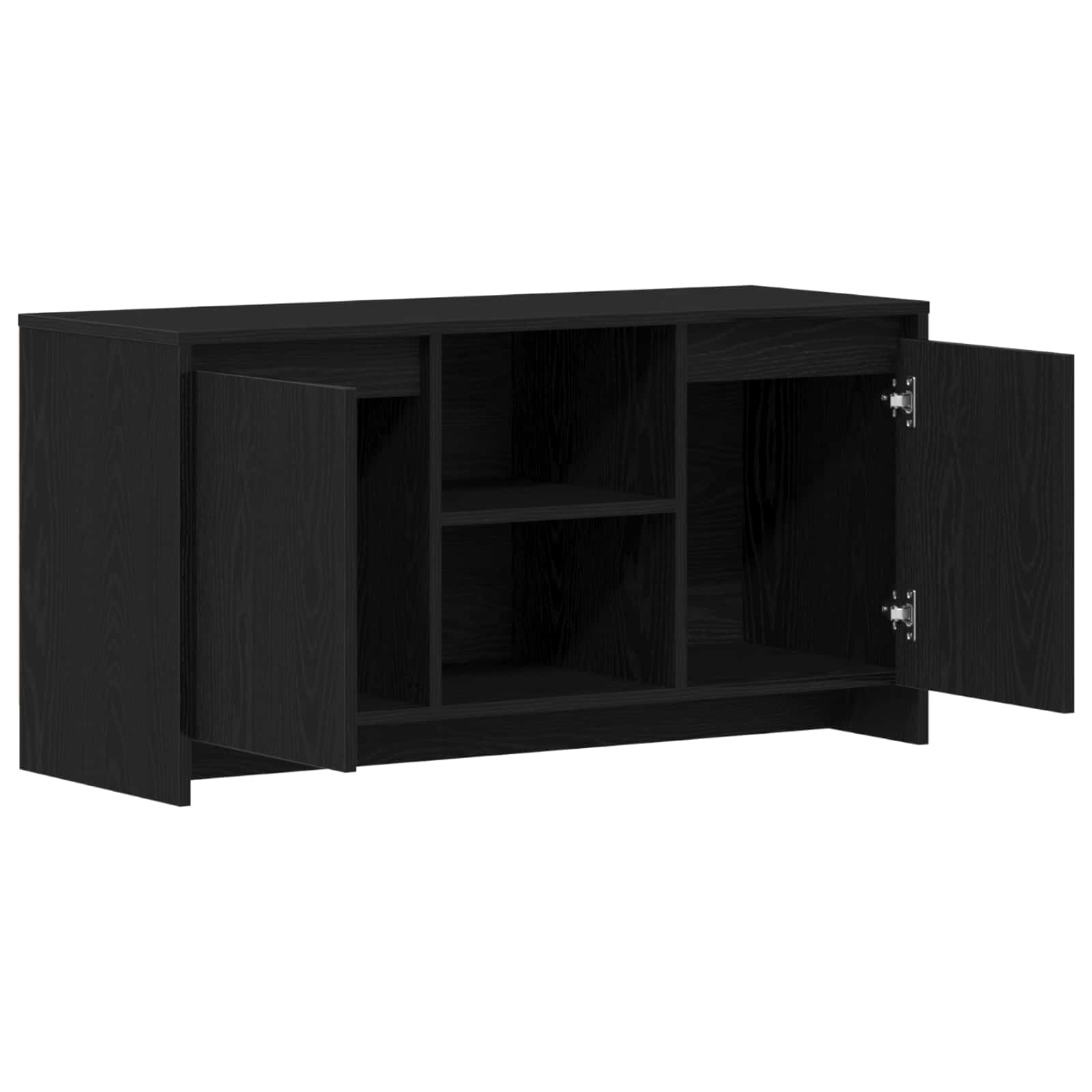 vidaXL TV Cabinet 102 x 37.5 x 52.5 cm Black Oak Engineered Wood 5