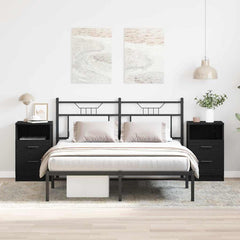 Bedside Cabinets Engineered Wood in Black Oak