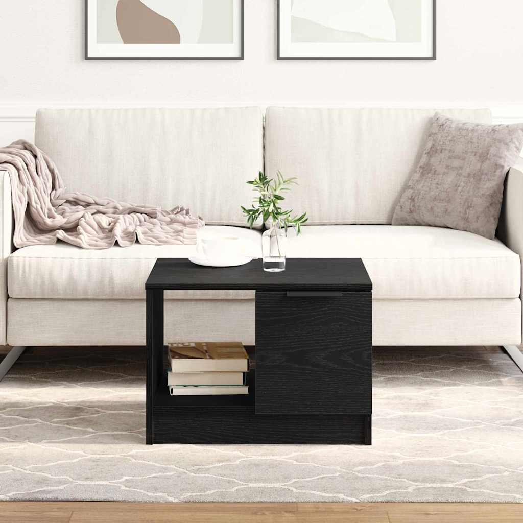 vidaXL Coffee Table Black Oak 50 x 50 x 36 cm Engineered Wood 1