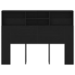 vidaXL Headboard Cabinet Black Oak Engineered Wood 5
