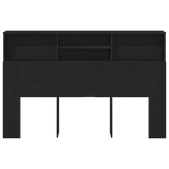 vidaXL Headboard Cabinet Black Oak Engineered Wood 6