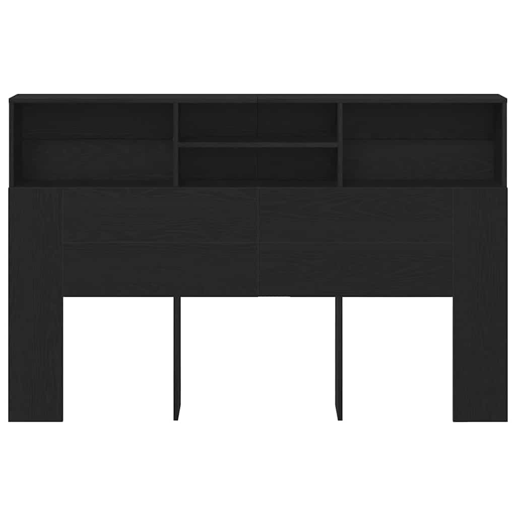 Headboard Cabinet 160x19x103.5 cm Black oak
