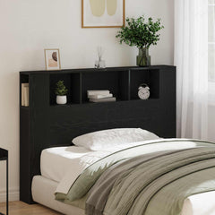 vidaXL Headboard Cabinet Black Oak Engineered Wood 4