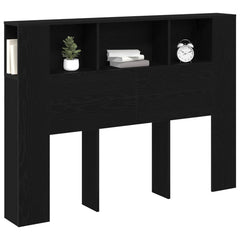 vidaXL Headboard Cabinet Black Oak Engineered Wood 3