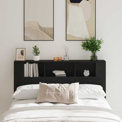 Headboard Cabinet 160x18.5x104.5 cm 160 cm Black oak