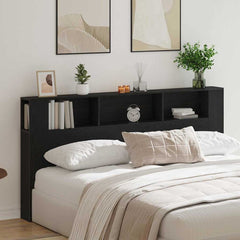 vidaXL Headboard Cabinet Black Oak Engineered Wood 4