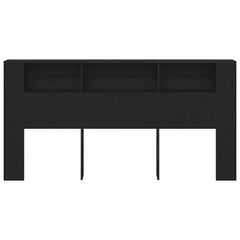 vidaXL Headboard Cabinet Black Oak Engineered Wood 5