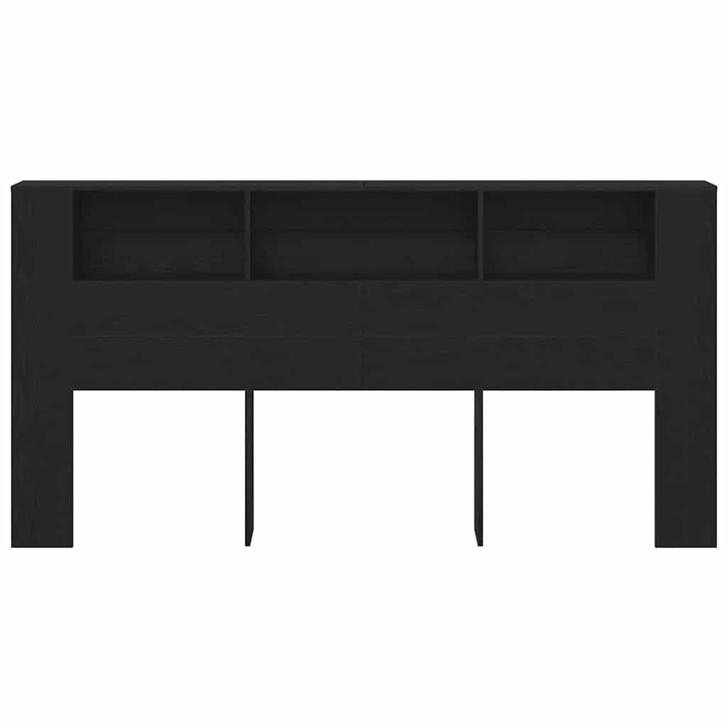 Headboard Cabinet 200x18.5x104.5 cm 200 cm Black oak