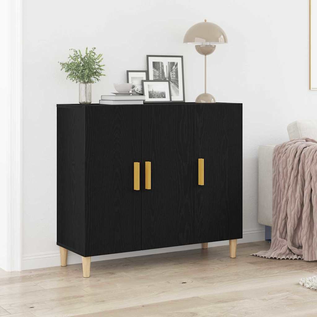 Sideboard 90x34x80 cm Engineered Wood Black oak