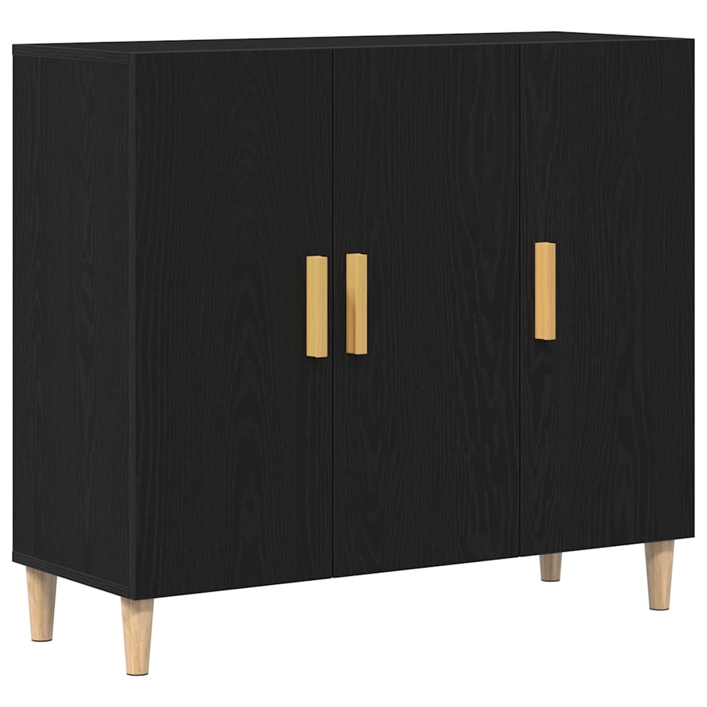 Sideboard 90x34x80 cm Engineered Wood Black oak