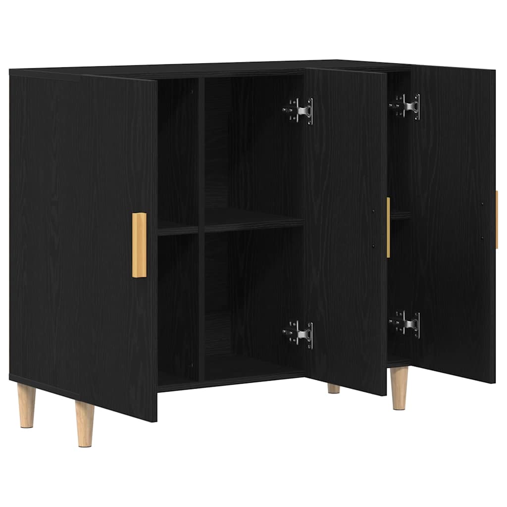 Sideboard 90x34x80 cm Engineered Wood Black oak