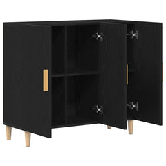 Sideboard 90x34x80 cm Engineered Wood Black oak
