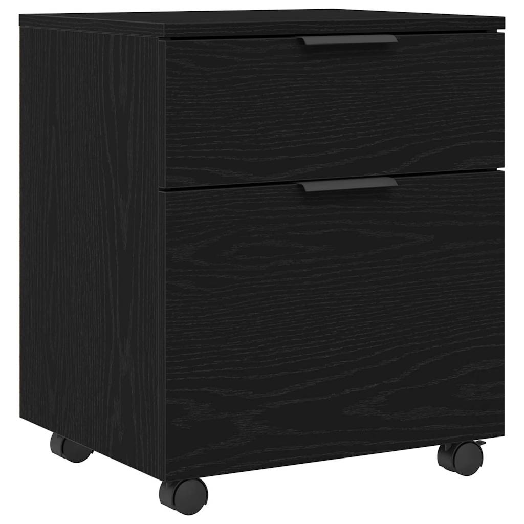 vidaXL File Cabinet Black Oak 45 x 38 x 54 cm Engineered Wood 2
