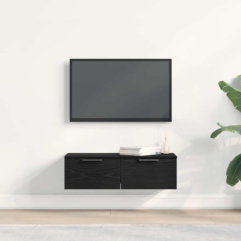 vidaXL Wall Cabinet Black Oak 68 x 30 x 20 cm Engineered Wood 4