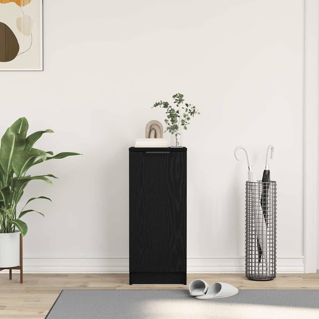 vidaXL Shoe Cabinet Black Oak 29.5 x 35 x 70 cm Engineered Wood 4