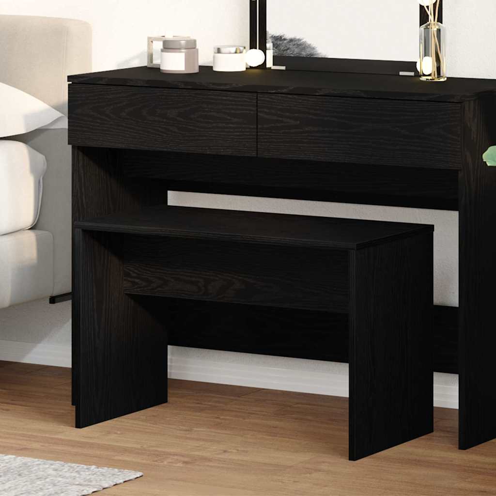 vidaXL Dressing Stool Black oak 70 x 35 x 45 cm Engineered Wood 3