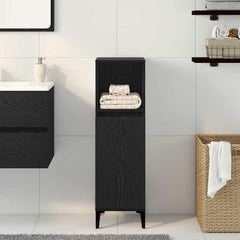 vidaXL Bathroom Cabinet Black Oak 30 x 30 x 100 cm Engineered Wood 4