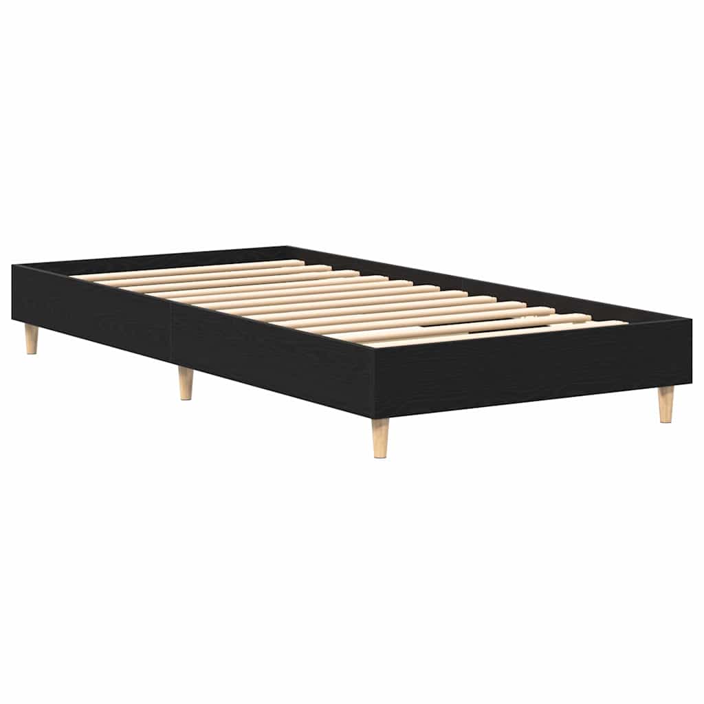 vidaXL Bed Frame Black Oak 203 x 93 x 25 cm Engineered Wood 4