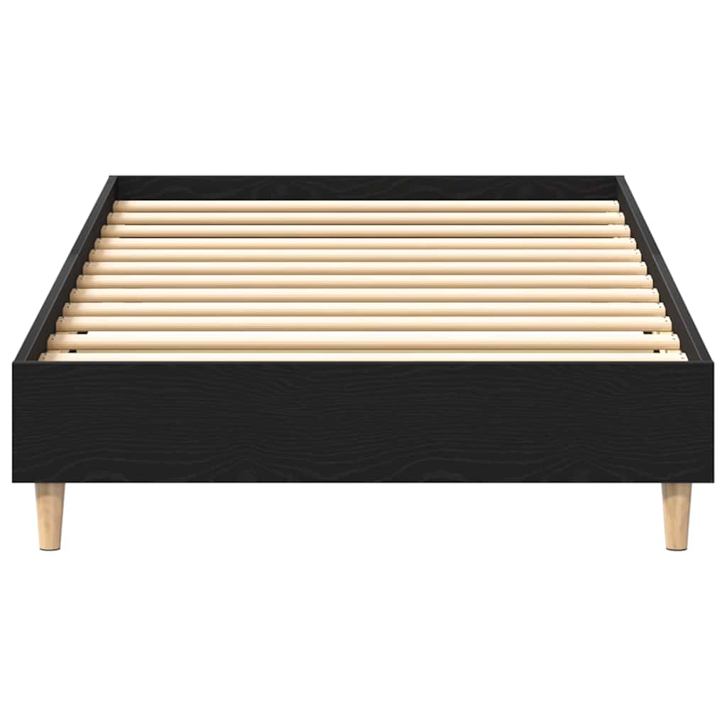 vidaXL Bed Frame Black Oak 203 x 93 x 25 cm Engineered Wood 5