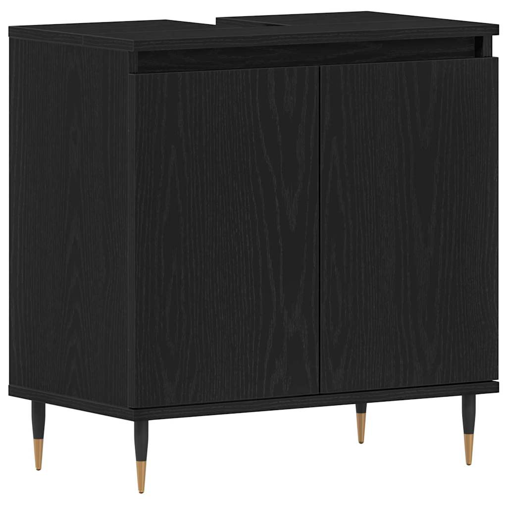 vidaXL Bathroom Sink Cabinet Black Oak 58 x 33 x 60 cm Engineered Wood 2