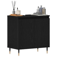 vidaXL Bathroom Sink Cabinet Black Oak 58 x 33 x 60 cm Engineered Wood 3