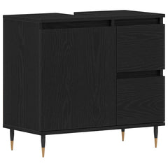 vidaXL Bathroom Cabinet Black Oak 65 x 33 x 60 cm Engineered Wood 2