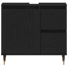 vidaXL Bathroom Cabinet Black Oak 65 x 33 x 60 cm Engineered Wood 6
