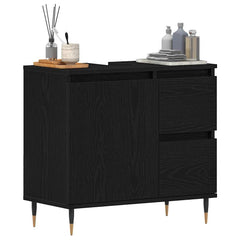 vidaXL Bathroom Cabinet Black Oak 65 x 33 x 60 cm Engineered Wood 3