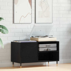 Record Cabinet 85x38x48 cm Engineered Wood Black oak