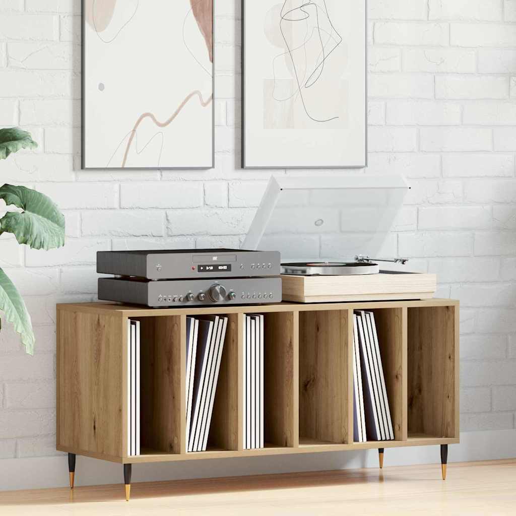 vidaXL Record Cabinet Artisan oak 100 x 38 x 48 cm Engineered Wood 1