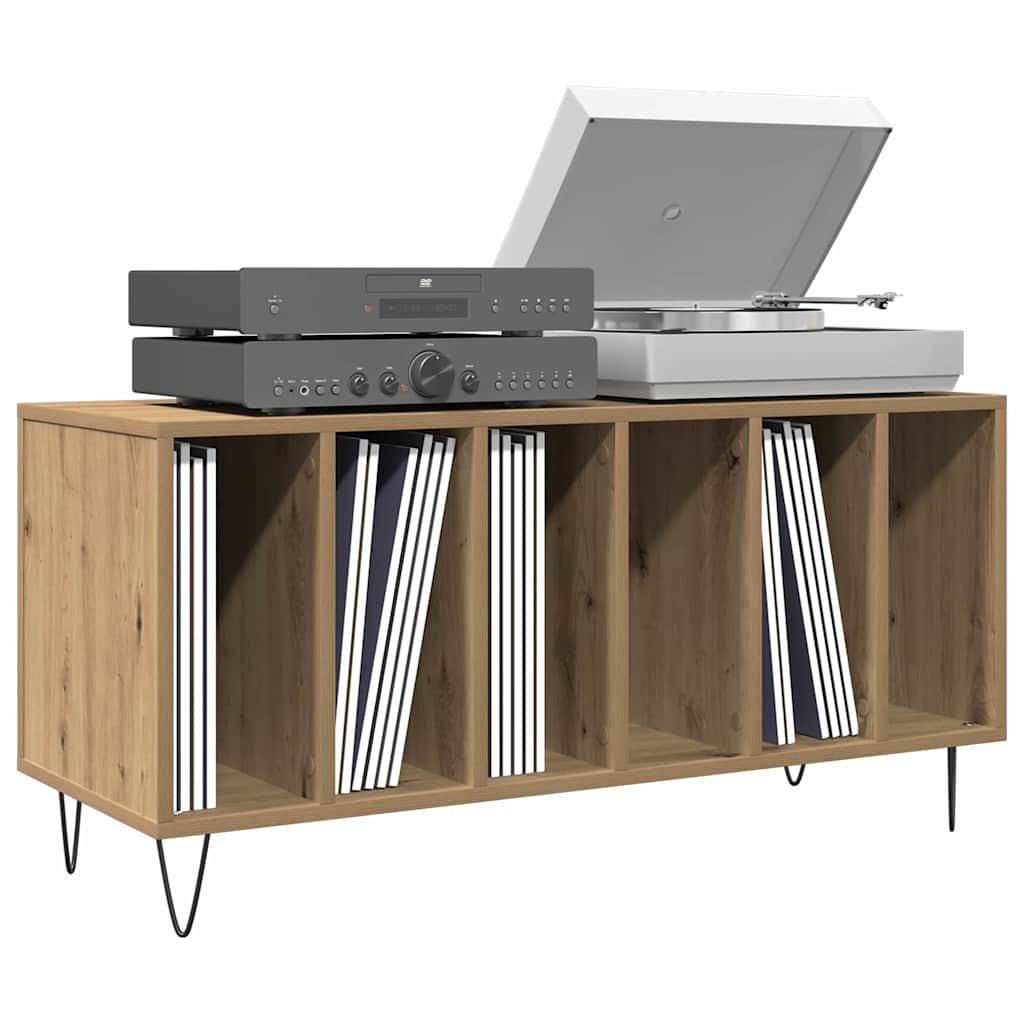 vidaXL Record Cabinet Artisan oak 100 x 38 x 48 cm Engineered Wood 3