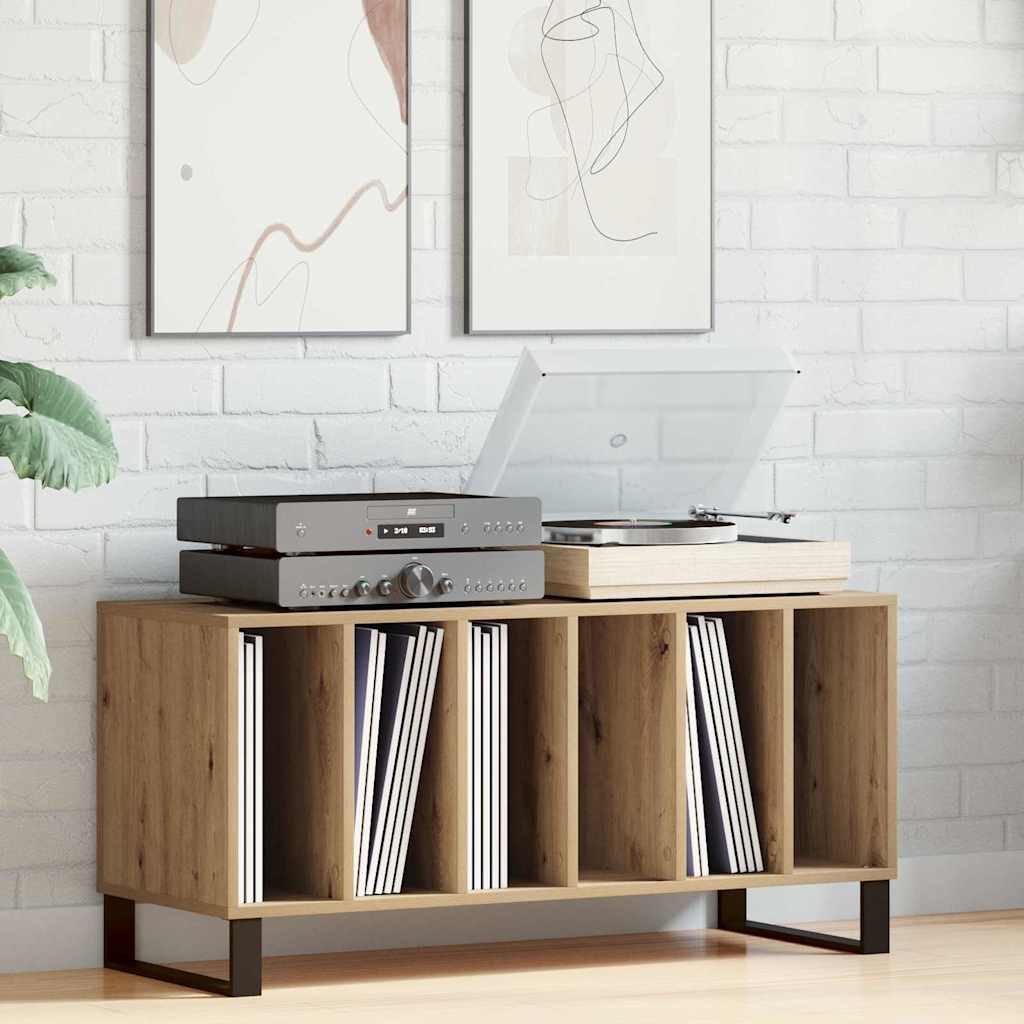vidaXL Record Cabinet Artisan oak 100 x 38 x 48 cm Engineered Wood 1