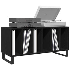 vidaXL Record Cabinet Black Oak 100 x 38 x 48 cm Engineered Wood 3